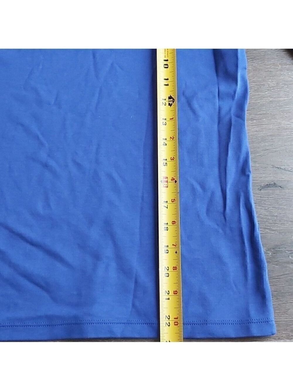 L.L. Bean 100% Supima Cotton 3/4 Sleeve Royal Blue Top - Size Small Petite - Picture 5 of 7